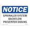 Signmission OSHA, Sprinkler System Backflow Preventer Drains, 24in X 18in Rigid Plastic, 18" W, 24" L, Landscape OS-NS-P-1824-L-18413 - alternate 1